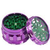 D63mm& H48 mm Aluminium Alloy Flash Logo Cigar Grinder 4-layer Plat Sounder Smoke Grinder as Colorful Cigar Crushing Metal Accessory With White Edge for Tobacco,smoke,cigarette thumbnail-4