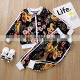RTS Floral Jacket And Pant Baby Girls' Clothing Sets Fall Boutique Outfits Girls thumbnail-1