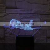 War Plane Fighter Aircraft 3D Night Lights Table Lamp Multi Colors Military Jet Plane With USB Power Decor Gift thumbnail-4