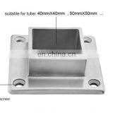 Square Stainless Steel Inox 304 Satin Polish Punching Floor Mounted Handrail Tube Flange With 4 Screws thumbnail-6