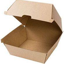 Food Grade Kraft Paper Burger Box Custom Logo Convenient Carried Fast Food Hamburger Boxes for Restaurant thumbnail-2