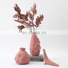 Modern Gradient Unique Diamond Shape Artificial Decoration Ceramic Flower Vase thumbnail-2