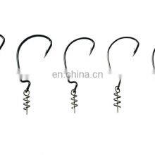 Fishing Offset Crank Worm Hook 4# 2# 1# 1/0 2/0 Barbed Hooks With Lock Pin thumbnail-5