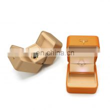 Custom logo LED  bowknot  luxury orange  jewelery pendent case elegant packaging custom jewelry  necklaces  box