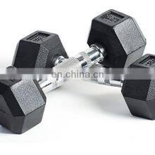 Cross Fitness Gym Basic Equipment Rubber Coated Hex Dumbbell thumbnail-4