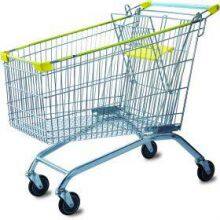 280 L Supermarket Shopping Trolley European Style Metal Supermarket Shopping Carts Trolley Custom Logo Printing thumbnail-2