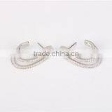 Latest Diamond 10k White Gold Hoop Earring Three Layer Fashion Design Jewelry thumbnail-3