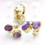 Purple Double Natural Stone Gold Ring Designs for Men thumbnail-3