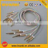 Hot Selling Products In China 3.5mm Metal Braided Transparent Round Audio Cable, Metal Crystal Audio Cable