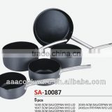 2015 New Products 5PCS High Quality 2.5mm Hard Anodized Aluminium Saucepan Set With Teflon Non-Stick Coating For Wholesale