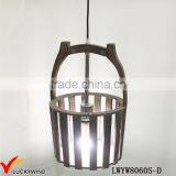 Hanging Pendant Handmade Antique Wood Ceiling Lamp thumbnail-1