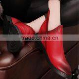 Stylish Ladies Red Leather Designer Wine Red Pretty Brush Color Skin Women Boots thumbnail-3