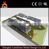 1:750 miniature scale building model with wood base