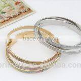 Fashion Discount Three Circle Matte Silver Gold Bracelets Wrapped Bangles thumbnail-5