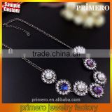 Fashion jewelry flower imitation pearl crystal choker necklace pendant chinese
