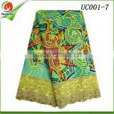 2016 New Embroidery African Wax Prints Fabric With Guipure Cord Lace 6 Yard on Sale thumbnail-2