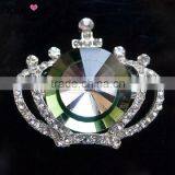 5.5*4.7cm Green Stones Crown Brooch in the Bulk WBR-678