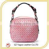 Wholesale Pink Leather Woven Teen Bags thumbnail-2