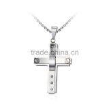DAIHE Stainless Steel Christian Cross Gemstone Pendant thumbnail-3
