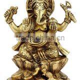 Brass Ganesha Sitting 5" thumbnail-1