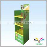 China Supplier Wholesale Cheap Supermarket Floor Display Rack Beautiful Printed 3 Tiers Cardboard Storage Shelf