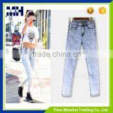 Europestyle in European Grand Women's High Waist Snowflakes Denm Pants Feet Pants Slim Pants thumbnail-4