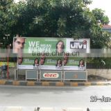 Metal Bus Stop Shelter in Good Design with Billboard for Advertising