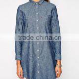 Button Detailed Closure Light Weight Denim Shirt Dress thumbnail-2