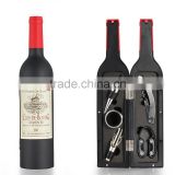 Creative Black Color Novel Wine Bottle Box Wine Stopper Set Accessories for Sale