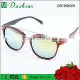 2016 Summer Design High Quality PC Injection Unisex Fake Wood Sunglasses Mirror Coating Lens thumbnail-2