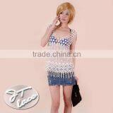 HOT Fashion New Design Women Lace Dress with Macrame Mesh