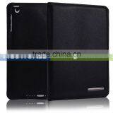 Snug Portfolio for IPad Mini Leather Case With Elastic Hand Strap and Premium Fibre Interior