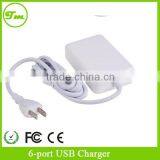 Portable 30W 6 Port USB HUB USB Desktop Charger AC Power Adapter Cord US Plug thumbnail-1