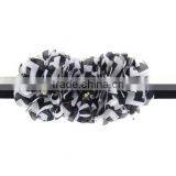 Chevron Shabby Chic Flower Headband Pear Rhinestone Lace Flower Hairband Little Girls Hair Bands thumbnail-5