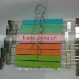 Wood Skirt Hangers, Wooden Pants Hangers With Chrome Hardware, Shiny Kids Pants Hanger thumbnail-1