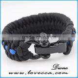Black Survival Metal Alloy Buckle Paracord Bracelet With Logo thumbnail-2