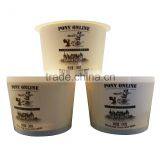 Environmental Protection Biodegradable Ice Cream Cup With Paper Flat Lid With Flexo Logo Printing Customizing