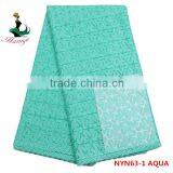 Haniye 2016 Fushia African Lace Fabrics Embroidery French Tulle Lace Fabric/NYN63