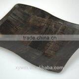 Black Woven Wooden Serving Tray and Plate thumbnail-5