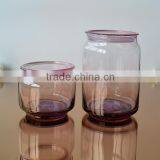 20oz Colored Storage Glass Jar With Lid Wholesale thumbnail-1