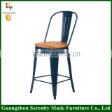 2016 China cheap metal modern bar chair high chair price with wooden seat