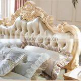 French Royal Style Leather Bed Luxury King Size Bed Room Furniture Bed Set thumbnail-2