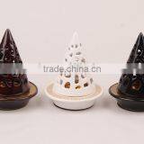 Wholesale Top Sell Pyramid Hollow Out Ceramic Incense Burner With Round Bottom thumbnail-2