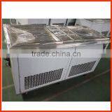 Roll Fried Ice Cream Machine Double Pan With 6 Topping Storage