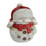 7.75 Inch Terracotta Snowman Decorative Christmas Tealight Candle Holder thumbnail-1