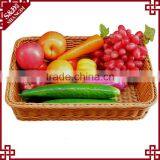 S&D Food Grade Hot Selling Poly Rattan Rectangle Handmade Washable Fiber Storage Plastic Fruit Tray thumbnail-3
