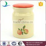 Fruit Decal Ceramic Storage Jars With Red Lid thumbnail-5