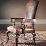 Luxury Spanish Style Wooden Brown Color Dining Armchair/chair thumbnail-1