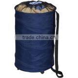 Vivinature Collapsible Hamper, White With Blue Trim thumbnail-3