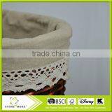 Round Wicker Laundry Basket With Lid and Linen Liner,Pack of 2 thumbnail-3